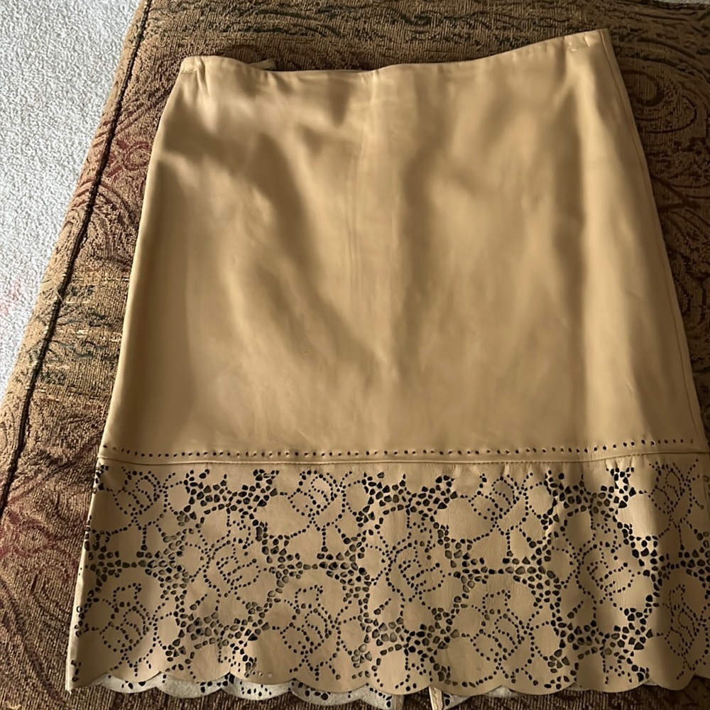 Great condition leather camel skirt